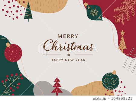 幾何学模様の抽象的なクリスマスカードのベクターイラスト背景 幾何学模様の抽象的なクリスマスカードのベクターイラスト背景 104898523