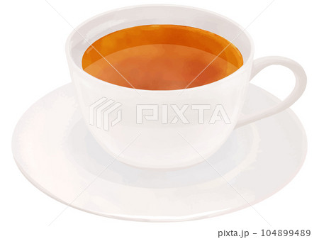 リアルな紅茶の俯瞰イラスト リアルな紅茶の俯瞰イラスト 104899489