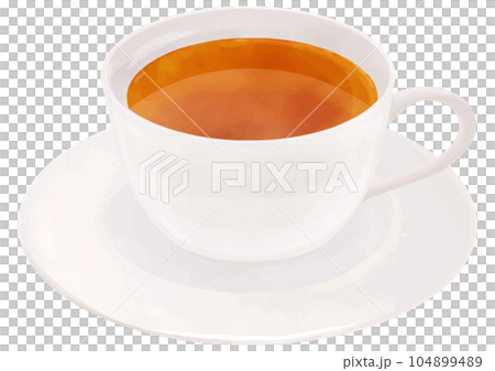 Bird's-eye view illustration of realistic tea Bird's-eye view illustration of realistic tea 104899489