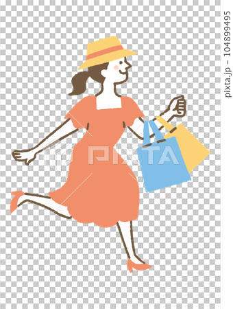 欲しいものを買って喜ぶ女性_色 欲しいものを買って喜ぶ女性_色 104899495