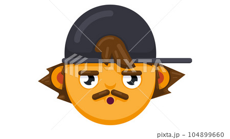 Surprised man face with cap. stylish man, flat style vector illustration 104899660