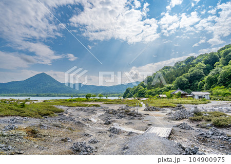 恐山　八角堂　賽の河原　宇曽利山湖 104900975