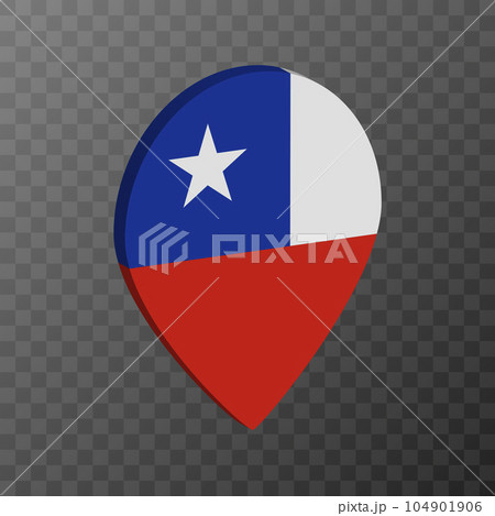 Map pointer with Chile flag. Vector illustration. 104901906