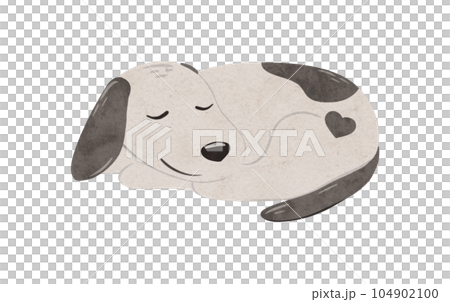 Cute puppy Stabyhoun with a heart sleeps. Digital hand drawn illustration with a small baby dog for textile design, poster, postcard. Cartoon style character drawing for printing on an isolated Cute puppy Stabyhoun with a heart sleeps. Digital hand drawn illustration with a small baby dog for textile design, poster, postcard. Cartoon style character drawing for printing on an isolated 104902100