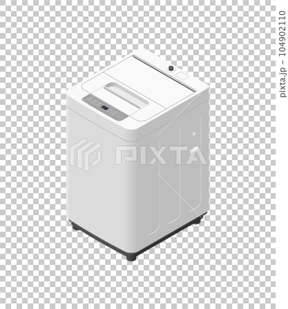 アイソメトリック図法で描いた家庭用タテ型洗濯機（小型）のイラスト 104902110
