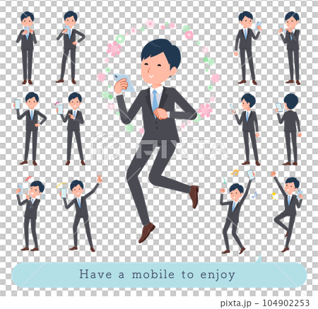 A set of business men who enjoy using smartphones A set of business men who enjoy using smartphones 104902253
