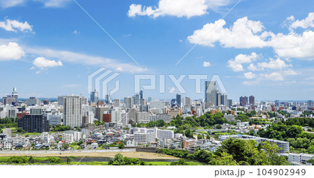 仙台市全景 青葉城祉より仙台市全景の写真素材 [104902949] - PIXTA