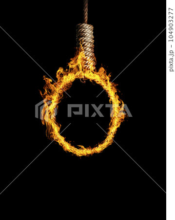 noose fire rope on black background 104903277