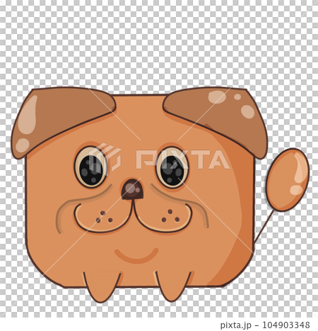 A smiley PUG, cartoon, PNG. A smiley PUG, cartoon, PNG. 104903348