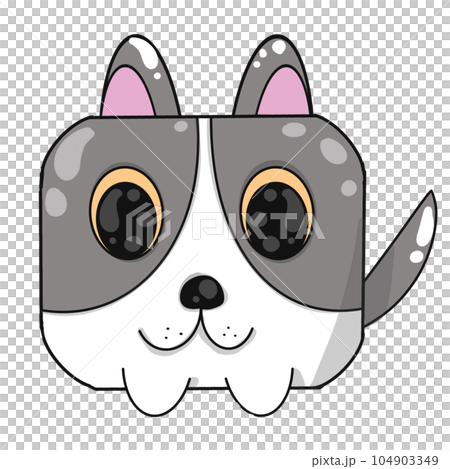 Pit bull boy is standing with little smile, cartoon, PNG. Pit bull boy is standing with little smile, cartoon, PNG. 104903349