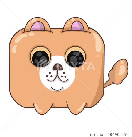 Pomeranian Is standing with little smile, PNG, Cartoon. 104903350