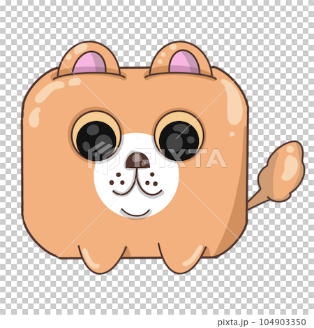 Pomeranian Is standing with little smile, PNG, Cartoon. Pomeranian Is standing with little smile, PNG, Cartoon. 104903350