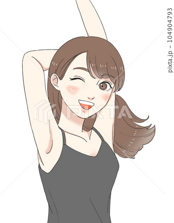 脱毛をして笑顔の女性 104904793