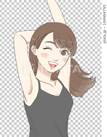 脱毛をして笑顔の女性 104904793