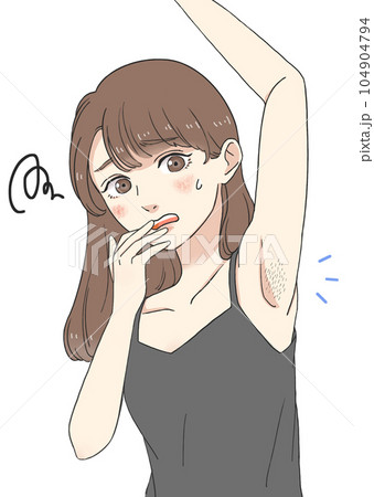 ワキ毛が気になる女性 104904794