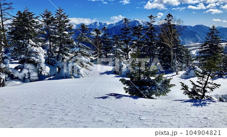かぐらスキー場のゲレンデの風景 かぐらスキー場のゲレンデの風景 104904821