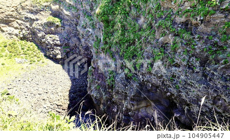 長崎県壱岐にある牧崎公園内の鬼の足跡の風景 104905447