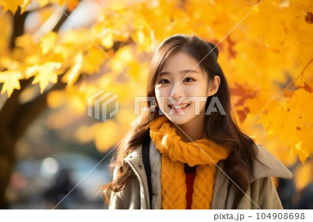 鮮明な秋 104908698