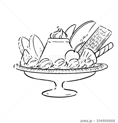 線画のプリンアラモード 線画のプリンアラモード 104908908