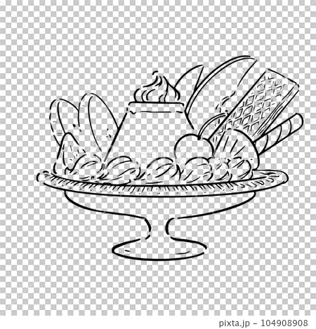 線画のプリンアラモード 線画のプリンアラモード 104908908