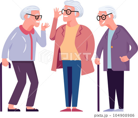 Elderly Woman Flat Style Cartoon Illustration. Senior People. Elderly Woman Flat Style Cartoon Illustration. Senior People. 104908986