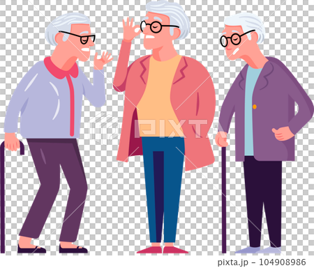 Elderly Woman Flat Style Cartoon Illustration. Senior People. Elderly Woman Flat Style Cartoon Illustration. Senior People. 104908986