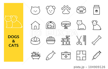 ペット関連のアイコンセット 104909126