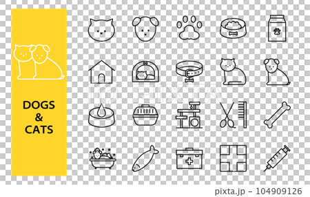 ペット関連のアイコンセット 104909126