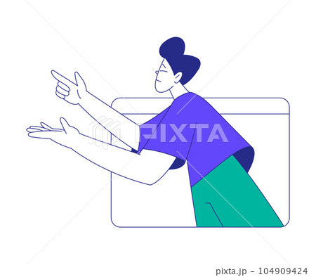 Young Man at the Crossroads Think of Direction to Go Vector Illustration Young Man at the Crossroads Think of Direction to Go Vector Illustration 104909424