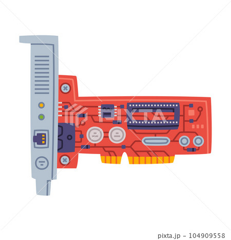 Network Interface Controller as Personal Computer Accessory and Component for Repair Vector Illustration Network Interface Controller as Personal Computer Accessory and Component for Repair Vector Illustration 104909558
