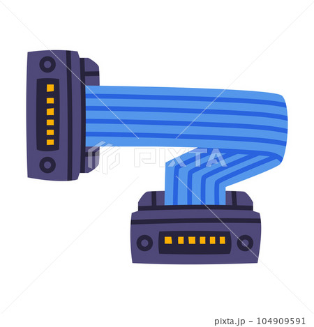 Ribbon Cable with Conducting Wires as Personal Computer Accessory and Component for Repair Vector Illustration 104909591