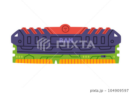 Random-access Memory as Personal Computer Accessory and Component for Repair Vector Illustration 104909597