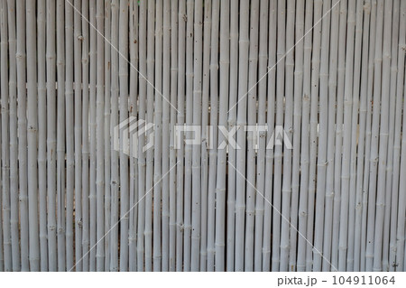 White painted bamboo wall. 104911064