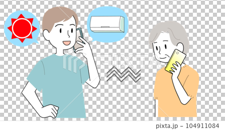 兒子打電話給年邁的母親開空調 104911084