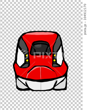 The face of Akita Shinkansen Komachi. Illustration of Shinkansen Komachi seen from the front 104912170