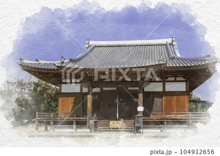 水彩画風 安芸国分寺歴史公園 安芸国分寺 本堂 広島県東広島市 水彩画風 安芸国分寺歴史公園 安芸国分寺 本堂 広島県東広島市 104912656