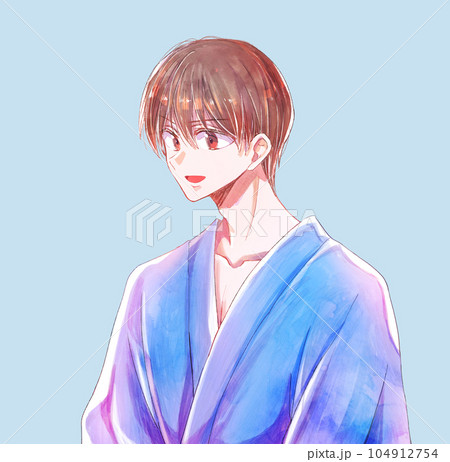 浴衣を着た男性 笑顔 浴衣を着た男性 笑顔 104912754