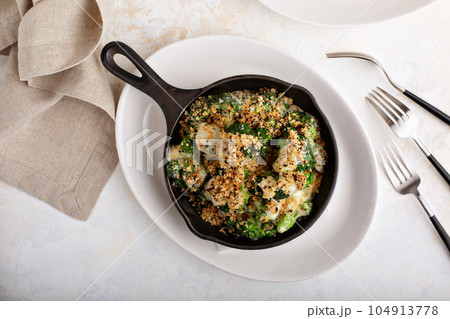 Broccoli crumble in a pan Broccoli crumble in a pan 104913778