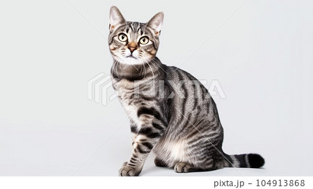 アメリカンショートヘア　猫　白背景 104913868