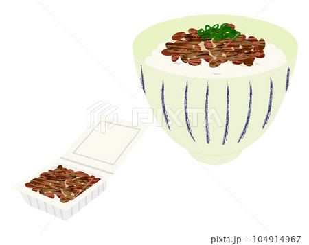納豆をかけたごはんと納豆パックセット（主線なし） 104914967