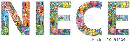 Word NIECE. Vector decorative zentangle object for any purpose Word NIECE. Vector decorative zentangle object for any purpose 104915044
