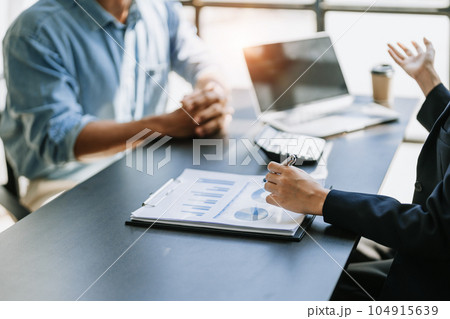startup business, business advisor leadership for planning finance investment teamwork paperwork audit and discussing marketing, profit, budget of company in meeting room startup business, business advisor leadership for planning finance investment teamwork paperwork audit and discussing marketing, profit, budget of company in meeting room 104915639