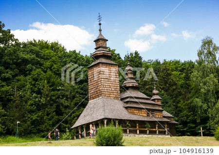 Old wooden church in the village Old wooden church in the village 104916139