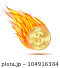 The dollar sign is blazing with fire 104916384