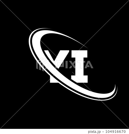 YI logo. Y I design. White YI letter. YI/Y I letter logo design. Initial letter YI linked circle uppercase monogram logo. 104916670