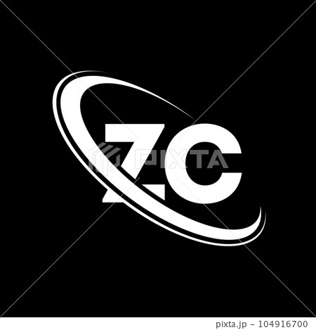 ZC logo. Z C design. White ZC letter. ZC/Z C letter logo design. Initial letter ZC linked circle uppercase monogram logo. 104916700