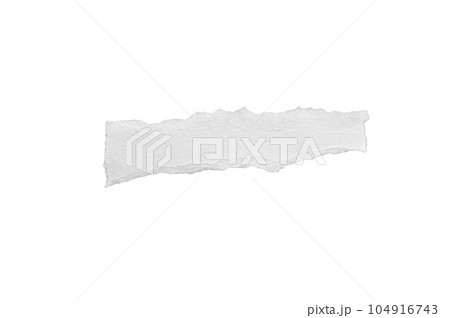 close up of a white ripped piece of paper with copyspace. torn paper isolated on white background with clipping path 104916743