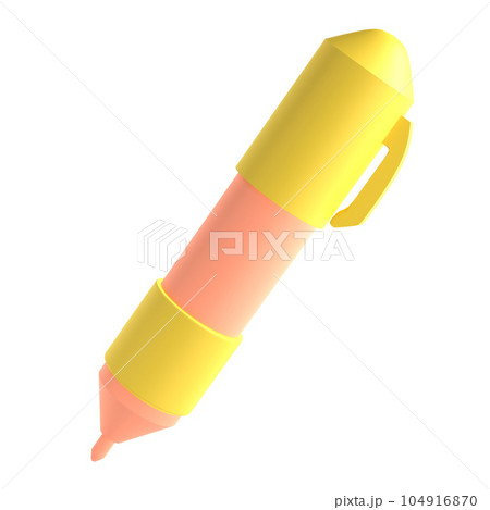 3d rendering icon office school pen stationery writing. Yellow and pink colors. Symbol illustration editable isolated with clipping path 3d rendering icon office school pen stationery writing. Yellow and pink colors. Symbol illustration editable isolated with clipping path 104916870