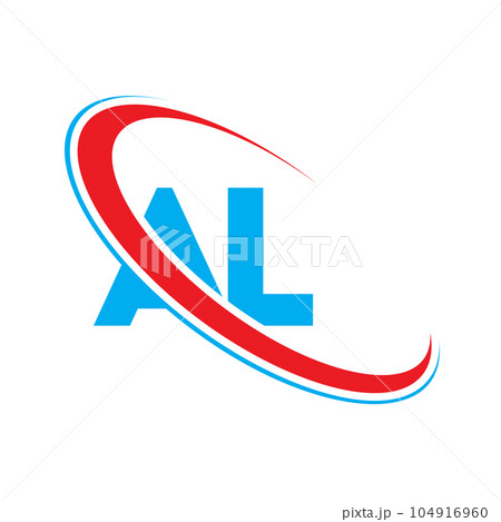 AL Letter logo design, AL Letter, AL logo. AL initial letter logo colored red and blue, Vector logo design template elements for your business or company identity. AL Letter logo design, AL Letter, AL logo. AL initial letter logo colored red and blue, Vector logo design template elements for your business or company identity. 104916960