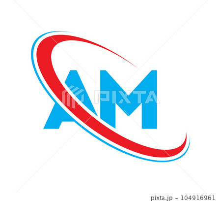 AM Letter logo design, AM Letter, AM logo. AM initial letter logo colored red and blue, Vector logo design template elements for your business or company identity. AM Letter logo design, AM Letter, AM logo. AM initial letter logo colored red and blue, Vector logo design template elements for your business or company identity. 104916961